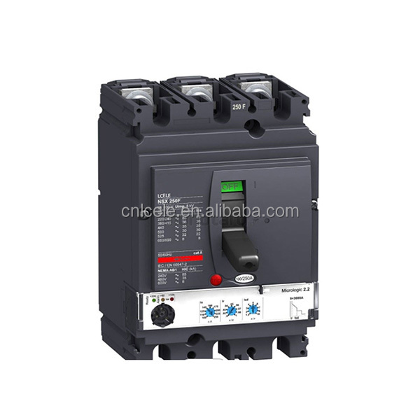 LCELE Adjustable 3 Pole/4 Pole Moulded Case MCCB Circuit Breaker
