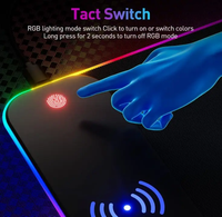 Grand tapis de souris personnalisé RGB tapis de bureau étanche et antidérapant tapis de bureau de jeu en caoutchouc souple tapis de table tapis de bureau 15W sans fil