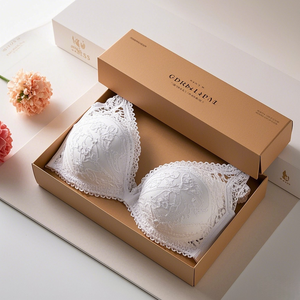 Lüks kadın oluklu kurulu sutyen iç çamaşırı hediye ambalaj kutuları sünger astar ile zarif kabartmalı iç çamaşırı setleri - Product Image 2