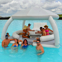 Plateforme flottante gonflable avec tente flottante, tente de radeau gonflable, tente aquatique pour station d'accueil personnalisée