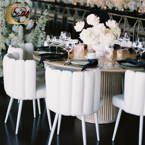 เก้าอี้เดี่ยวสำหรับร้านอาหารผ้ากำมะหยี่สีขาวสำหรับงานแต่งงานเก้าอี้โซฟาสำหรับงานปาร์ตี้ - Product Image 3