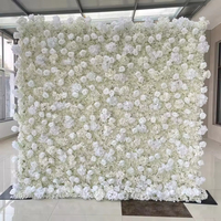 Panneau mural de fleurs artificielles en soie filée 3D Rose Hortensia, base en tissu, moderne, longue durée, fait main, Fête des Mères