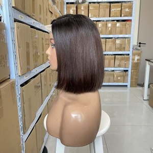 Parrucche <span class=keywords><strong>Bob</strong></span> Lisce in Capelli Umani Vietnamiti con Frontale in Pizzo 5x5 per Donne di Colore, Densità 250%, <span class=keywords><strong>Bob</strong></span> <span class=keywords><strong>Corto</strong></span> 10 Pollici 14A SDD - Product Image 5