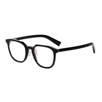 Montura de Gafas Ópticas Cuadradas de Acetato Negro de Alta Calidad con Detalles Metálicos, Diseño Moderno y Versátil, Cómodas, Unisex, para Todo Tipo de Rostro