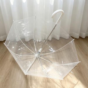 Paraguas Recto de PVC con Mango Curvo Transparente, Resistente al Agua, 800 mm, 100 cm de Diámetro, con Logotipo Personalizado - Product Image 2