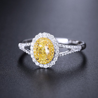 Bagues en diamant de créateur de luxe personnalisées, bague en or 18 carats avec diamant jaune cultivé, bijoux de mariage pour femmes