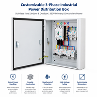 Caja de Distribución de Energía Industrial Trifásica Personalizable, Equipo de Acero Inoxidable para Interiores y Exteriores, 380V, Energía Primaria y Secundaria