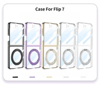 Casing Ponsel Samsung Z Flip 7, Layar Lipat Ultra-tipis, Pelindung Full-coverage dengan Film dan Penyangga Putar