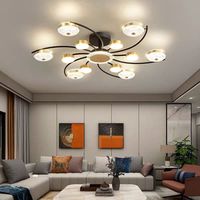 Lustre en fer moderne nordique de luxe trois couleurs gradation créative atmosphérique nouvelles lampes de chambre pour toute la maison avec taille moyenne