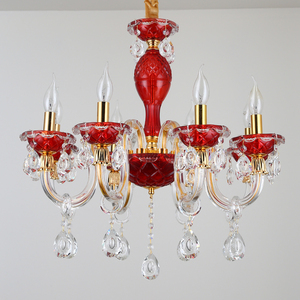 Lustres en cristal rouge vintage de luxe européens pour la maison, le salon, l'hôtel, décoration baroque, CE RoHS, garantie de 3 ans - Product Image 2