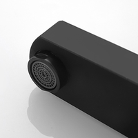 Robinet de salle de bain de luxe sans contact à poignée unique, à débit contrôlé, à montage sur plan, avec cartouche en céramique, finition noire