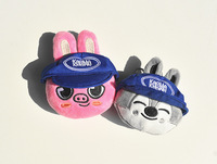 Porte-clés en peluche figurine animalière anthropomorphe mignonne avec chapeau, pendentif breloque mini figurine de collection, cadeau pour jeunes
