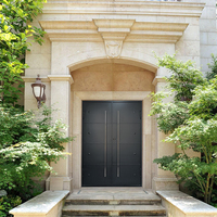 Porte d'entrée extérieure double en fer forgé sur mesure, artisanale, renforcée, antivol, de qualité supérieure, pour villas