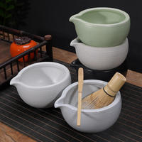 Nouvel ensemble de fouets à matcha 5, 6 ou 7 pièces – Kit de matcha en céramique premium avec fouet, bol, tamis, porte-tasse, cuillère en bambou et outils à thé