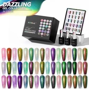 JTING Coffret de vernis gel caméléon éblouissant 24 couleurs, design unique et gratuit, effet de finition supérieur, vernis à ongles gel sirène platine très tendance - Product Image 1