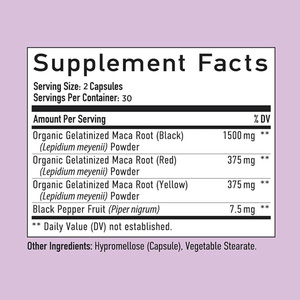 Cápsulas de Raíz de Maca Orgánica OEM 2250MG Extracto de Alta Potencia Equilibrio Hormonal para Mujeres Adultas Vitalidad Apoyo Inmunológico Cuidado de la Salud - Product Image 2