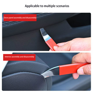 Outil de démontage de garnitures de voiture de 3 mm d'épaisseur, barre de levier en acier inoxydable avec poignée antidérapante, <span class=keywords><strong>plaque</strong></span> de démontage pour panneaux de porte et intérieur audio de voiture - Product Image 4