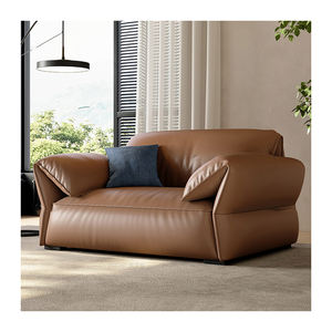 लिविंग रूम के लिए इटैलियन हाथी के कान का चमड़ा आर्ट सोफा, लवसीट फ्रेंच छोटा पीला काउहाइड आधुनिक साधारण सोफा काउच - Product Image 6