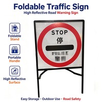 Señales de Advertencia de Tráfico Plegables y Portátiles de Aluminio Reflectante de Alta Visibilidad Personalizables, Señal de Seguridad Vial Reflectante