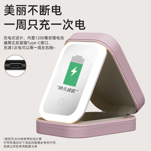 Cosmetic Storage Box With Lighted <b>Mirror</b> Portable Makeup Organizer For <b>Desk</b> Skincare Products Dustproof Design - Product Image 4