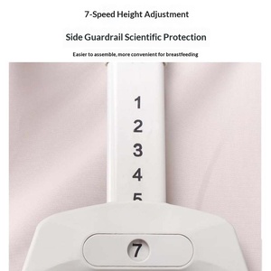 Cuna Portátil de Metal para Bebé, Plegable, Altura Ajustable, Se Conecta a una Cama Grande, Anti-Vuelco, Cama Anti-Derrames de Leche - Product Image 3