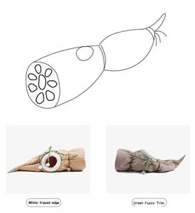 בית חיות לחתולים בצורת טרקלין/ערסל/עריסה מתקפל, דמוי שורש לוטוס, בצבע אחיד, סגור למחצה, סיטונאי. - Product Image 6