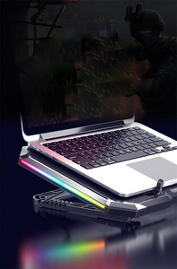 Support de refroidissement pour ordinateur portable avec double port USB, 7 positions, support de refroidissement pour ordinateur portable, angles réglables, rehausseur d'ordinateur pour ordinateur portable de <span class=keywords><strong>17</strong></span>,3 <span class=keywords><strong>pouces</strong></span> - Product Image 6
