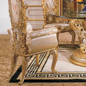 Victoria Phong Cách Vàng Khắc Bàn Ăn & Ghế Chất Lượng Cao Cấp Vòng Bàn Ăn Và Ghế Vàng Phòng Ăn Đồ Nội Thất Thiết Lập - Product Image 2