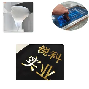 चीन निर्माण स्क्रीन प्रिंटिंग कपड़ा स्याही गोल्डन पन्नी स्याही गर्म मुद्रांकन गर्मी हस्तांतरण कपड़ों के लिए plastisol तेल आधारित स्याही