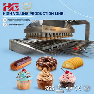 Ligne de production de beignets entièrement automatique HG, système de cuisson de beignets avec <span class=keywords><strong>four</strong></span> tunnel multi-zones 300 kg/h, contrôle PLC - Product Image 2