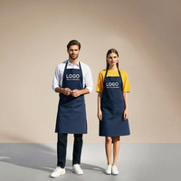 Tablier de cuisine en coton à taille ajustable avec logo personnalisé pour hommes femmes écologique à la mode résistant à l'eau réutilisable pour la maison