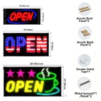 Enseigne LED « Ouvert », 20''x12'' – Grandes enseignes publicitaires lumineuses pour entreprises, affichage défilant programmable pour magasins, bars, hôtels