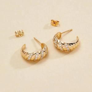 14KT Yellow Gold Vintage Water Drop Brilliant Cut Rhodium Plated Clip On Dainty Lab Diamond Earrings - Product Image 2