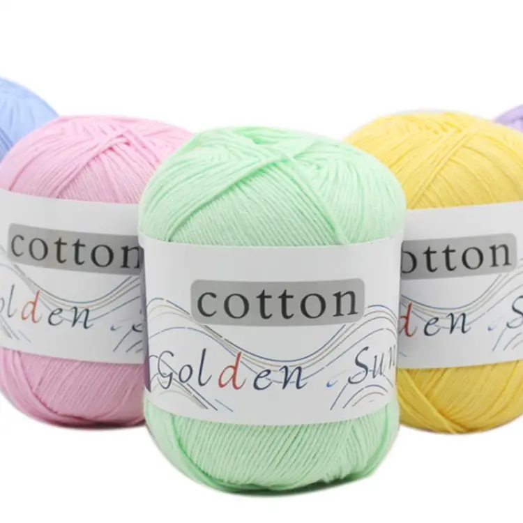 Filato all'uncinetto a 8 strati di media spessore 100% lana di cotone per bambini per maglieria
