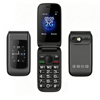 Teléfono Móvil Plegable con Teclado, 2.4+1.77 Pulgadas, 1600mAh, 2G, Doble SIM, para Personas Mayores, Gran Venta