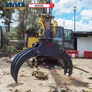 7 Gigi GRAPPLE!!! Hidrolik Berputar Grapple Grab Lift Up 1Ton untuk Kayu Log Grapple Excavator