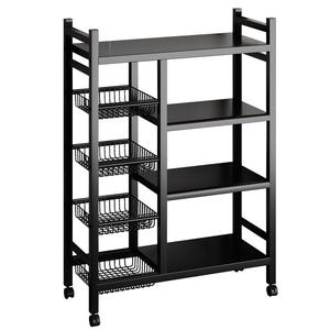 Wholesale Storage <b>Rack</b> 4 Shelf Heavy Duty Foldable Metal <b>Garage</b> <b>Rack</b> Organizer On Wheels <b>For</b> Kitchen - Product Image 2