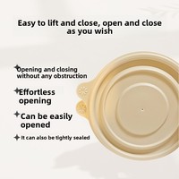 Bol jetable biodégradable à surface lisse de 22 oz avec couvercle, récipient alimentaire rond écologique pour soupe, vente en gros, compostable