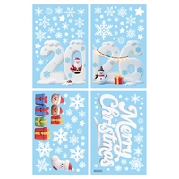 Autocollants de fenêtre 3D imperméables pour Noël 2026 - Décoration festive pour la maison et le bureau, 4 pièces, design de dessin animé