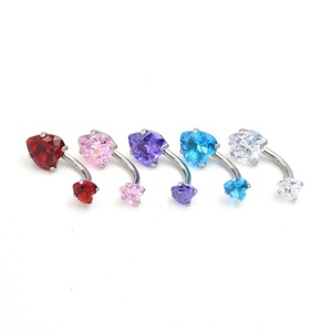 Anneau de ventre à filetage interne en acier inoxydable de qualité médicale avec coeur Zircon <span class=keywords><strong>nombril</strong></span> <span class=keywords><strong>Piercing</strong></span> femmes bijoux de corps - Product Image 6