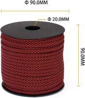 Cuerda Paracord 550 de 5/32 x 164 pies (4 mm x 50 m), 7 Hilos Internos/Cuerda de Paracaídas de Nailon III, Equipo de Supervivencia y Camping, Color Rojo Oscuro, Para Todas las Estaciones
