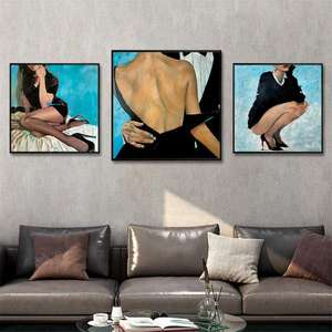 Pinturas decorativas de Arte de nicho retro europeo para salones de belleza, bares y hoteles, arte de pared de mujeres hermosas - Product Image 3