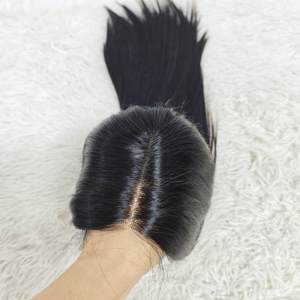 Promotion Letsfly : Perruque de cheveux humains vietnamiens 100% naturels, lisses, grade 11A, double densité, 20 pouces, avec dentelle transparente 2x6 et 5x5, prix 98 $ – Direct Usine - Product Image 3
