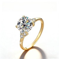 Nouvelles bagues en moissanite couleur D tendance, argent 925 et plaqué or 14 carats, pour mariage et fiançailles, bijoux pour femmes