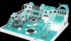 Fabricant leader |   Équipement de terrain de jeu intérieur personnalisé pour les enfants, café et centre commercial - Product Image 2