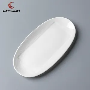 Wholesale White Porcelain Dinner Plates Oval Serving Plates Ceramic Tableware Dish For Restaurant Wedding Party Home Office