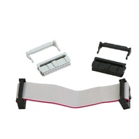 Conector de cable plano IDC FC de 2.54mm, tipo corneta, rectangular de tres piezas, negro/gris, con cabezal de prensado para cableado eléctrico