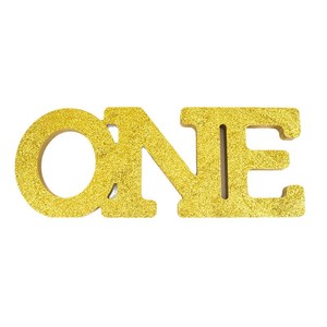 Baby One Letter Figurine MDF Gold Glitter <b>First</b> <b>Birthday</b> Party <b>Decoration</b> - Product Image 5