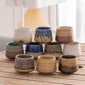 Tazas de cerámica de kung-fu retro creativas, tazas de té de cerámica gruesas japonesas hechas a mano, cambio de horno, 150ml - Product Image 1