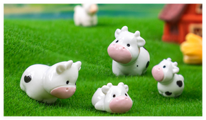 Jouets pour enfants, mini ferme d'animaux, ensemble de jouets de jardin féerique, figurines de maison de poupée, chalet, vache, panier de pommes, <span class=keywords><strong>pile</strong></span> de paille, amour, religieux - Product Image 6